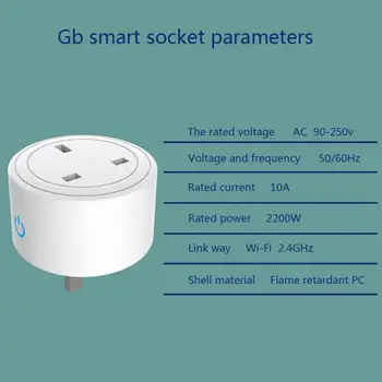 Mini US Uk Wifi Smart Plug Su Surge Protector 2200W Balso Kontrolės Lizdas Smart Dirbti 