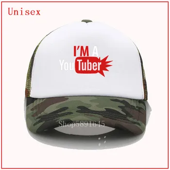 Aš esu Youtuber balta beisbolo kepurę gorras mujer kepurės vyrams beisbolo kepurės moterims, kepurės criss Custom Print mados Užsakymą akių skrybėlę