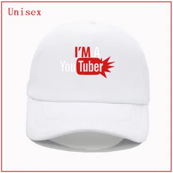 Aš esu Youtuber balta beisbolo kepurę gorras mujer kepurės vyrams beisbolo kepurės moterims, kepurės criss Custom Print mados Užsakymą akių skrybėlę