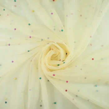 Plotis 150cm Spalvingas Perlų Blizgučiai Tiulio Audinio Pearl Tinklinio Šalis Vestuvių Suknelė, Šydas, Tutu Sijonai 