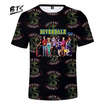 2019 KARŠTO Riverdale Marškinėliai 3D Spausdinimo Vasaros T-shirt Moterų/vyrų Drabužių Geriausia Pardavimo trumparankoviai Atsitiktinis Gerbėjas Anime T-shirt