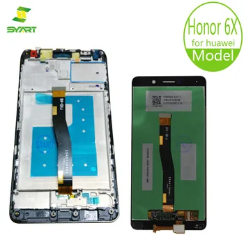 SYART 5.5 colių Huawei Honor 6X BLN-TL00 BLN-TL10 LCD Ekranas Juoda/Balta/Aukso Jutiklinis ekranas su rame