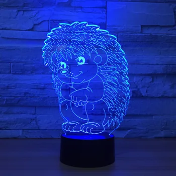 Mielas Ežiukas 3D Naktį Šviesos diodų (LED) Gyvūnų Remote Touch Jungiklis LED Jutiklis Stalas Stalo Lempa LED 3D USB Lempa Namų Meno Papuošalai
