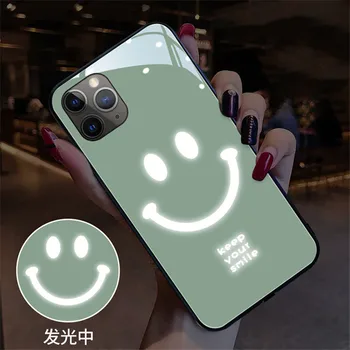 Šypsena LED Blykstė, Ryšio Šviesos Atveju iPhone 11 12 Pro Max X Xr Xs Max Atveju 6 6S 7 8 Plus SE 2020 Dangtelis, Skirtas 