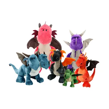 35CM Dukart vadovavo Dinozaurų Pliušiniai Žaislai Cartonn Anime Dvi galvos Dragon Gyvūnų Įdaryti Lėlės Vaikams, Vaikų Berniukų Dovana