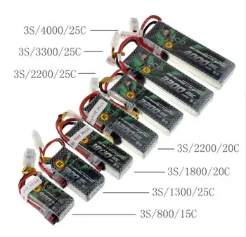 Gens ACE 2S Lipo 3S Baterija 7.4 V, 11.1 V, 1300mAh 1800mAh 2000mAh 2200mAh su T/XT60 Plug