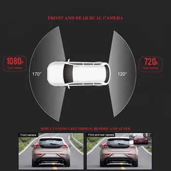 Naujas 3.5 colių Automobilių DVR Veidrodis Automobilių Dvr Kamera 1080P Užpakalinio vaizdo Veidrodėlis, Skaitmeninis Vaizdo įrašymo įrenginys Dual Lens Auto Brūkšnys Cam Aukštos Kokybės