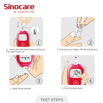 Sinocare Saugus AQ Smart mg/dL mmol/L Gliukozės Matuoklis Diabeto Glucometer Rinkinys ir Testo Juostelės Lancetai neskausmingas Kraujo Cukraus Testeris