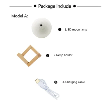 3D Spausdinimo Mėnulio Lempa, Miegamojo Puošimas USB Led Naktį Šviesą Mėnesiena 16 Spalvų Nuotolinio Ir Touch Kontrolės Lampara Luna 10cm, 15cm 20cm
