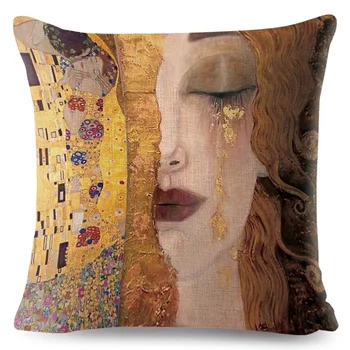 Sprogimo stiliaus namų dekoro pagalvių užvalkalus aliejaus tapybai pagalvės, sofos pagalvėlė padengti lino atspausdintas užvalkalas aikštėje