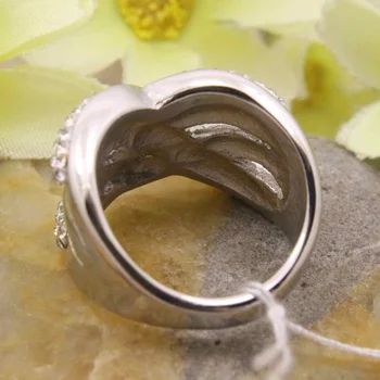Karšto Didmeninė Naujausias Mados Juvelyrikos nerūdijančio plieno sidabro spalvos Aukščiausios kokybės žiedai moterims RBJDLMBF