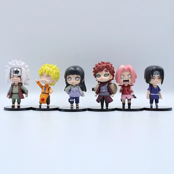 12pcs/Set Cat Stiliaus Anime Naruto Kakashi Sasuke Sakura Naruto PVC Veiksmų Skaičius, Figūrėlės Apdailos Surinkimo Dovana Žaislai