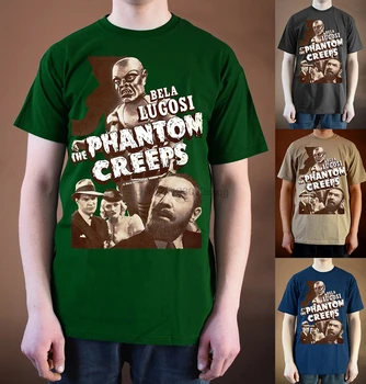 T-Shirt (Juoda tamsiai) FANTOMAS ROPLIAI 1 Bela Lugosi Filmo plakatas ver. S-5XL