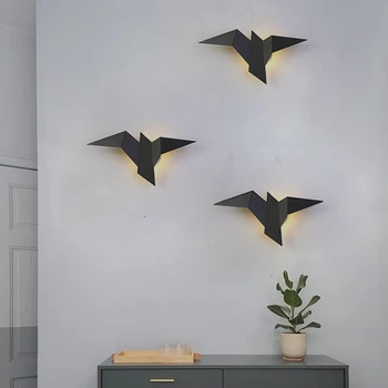 Šiaurės šalių paukščių sienos lempos kūrybinė asmenybė registratūra fono sienos modeliavimo lempa paprasta, miegamojo, koridoriaus lovos Palėpėje Lempos