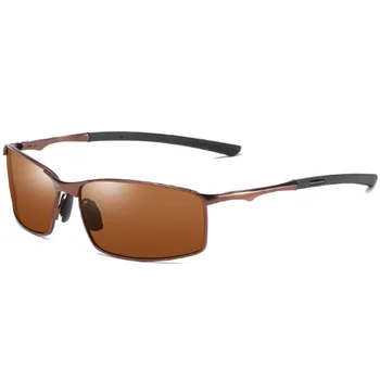 Prekės ženklo Dizainas Poliarizuoti Akiniai nuo saulės Metalo Rėmas Aikštėje Sunglass Vyrų Vairavimo Saulės akiniai UV400 Atspalvių Akių gafas de sol hombre