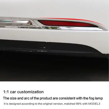 LUCKEASY Šildomi pakeitimo accessories ABS automobilio galinis Rūko žibintas apdaila su LED žibintai, apdailos juostelės Tesla Model3 2017-2020