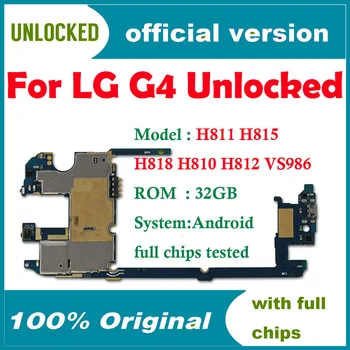 32gb Originalus, atrakinta už LG G4 H815 Plokštė su Lustų,Pilnas Logika Lentos LG G4 H811 H818 H810 H812 Plokštė