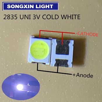 500PCS UNI LED Backlight High Power LED 1W 3V 1210 3528 2835 Cool white Backlight LCD TV TV Taikymas MSL-628KSW