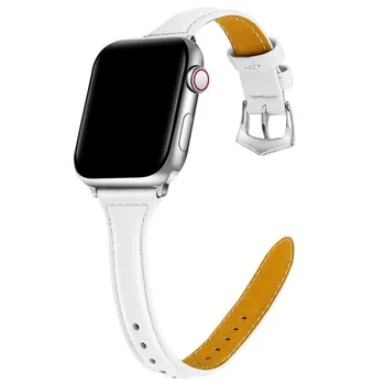 Natūralios Odos Dirželis Apple Watch skaičius 4/5/SE/6 38mm 40mm Silm Juosta 42mm 44mm lady Odos Apyrankė iwatch Serijos 3 2 1 Diržas