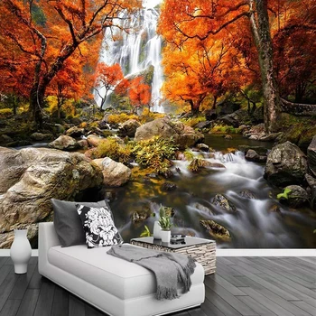 Krioklys Gamtos Kraštovaizdžio Didelės Sieninės Tapybos Užsakymą Foto Tapetai Gyvenamasis Kambarys su Sofa-lova, TV Foną, Tėtis Peint Freskos 3D