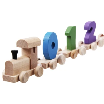 1Set Mini Medienos Traukinio Žaislų Didžiosios Skaitmeninės Skaičius Medinis Traukinio Duomenys Geležinkelio Vaikų Švietimo Žaislas modelių Kūrimo Rinkiniai Žaislai