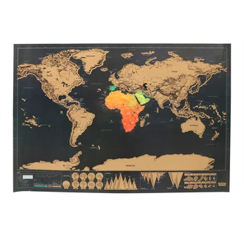 1 Gabalas Leidinys Kelionės Ištrinti Juoda Žemėlapis Plakatas Naujų Sienų Lipdukai Namų Dekoro Deluxe Edition Nulio Pasaulio Žemėlapis