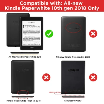 Silikono Soft Case for Kindle Paperwhite 4 2018 su Auto Pažadinti/Miego Tinka 