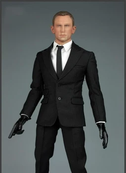 James Bond 007 Paslaptis, Kostiumas, Paltas Marškinėliai & Kelnės & Batai & Pirštinės+necktie V1006 1/6 Vyrų Patikimesnis rodiklis 12in Veiksmų Pav.