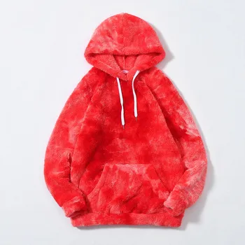 Žiemos Negabaritinių Pliušinis Raudona Hoodies Moterims Palaidinės Harajuku Drugelis Spausdinti Gobtuvu Estetinės Hoodie Pavasario Streetwear