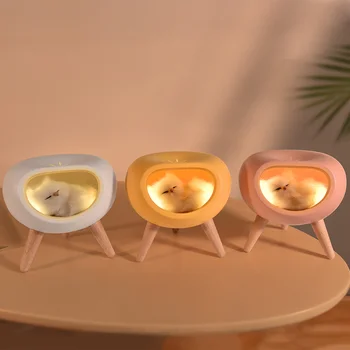 Cute Kačių Liesti Tamsos LED Nakties Šviesos Vaikas, Kūdikis Miegamųjų Namo Moderni Patalpų Naktiniai Apdailos Kūrybos Vaikams Dovanų USB Lempa