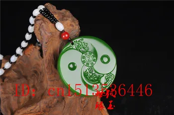 Kinijos Green Jade Taiji Bagua Pakabukas Karoliai Žavesio Papuošalų Mados Aksesuarai Ranka Raižyti Vyras, Moteris, Sėkmės Amuletas Naujas