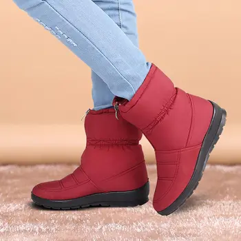 Šilti žieminiai batai moterims, batai 2021 naujas zip lietaus batai neperšlampami batai moterims sniego batai mados kietas motinos ponios batai