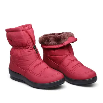 Šilti žieminiai batai moterims, batai 2021 naujas zip lietaus batai neperšlampami batai moterims sniego batai mados kietas motinos ponios batai