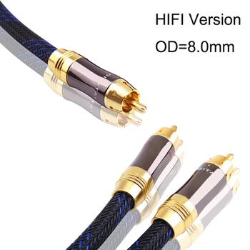 HIFI 0,5 m,1 m,1,5 m,2m,3m,5m žemų dažnių garsiakalbis Y Kabelis RCA, 1-Vyras, 2-Vyrų Audio kabelis