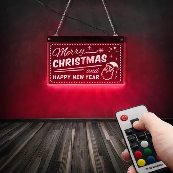 Linksmų Kalėdų Ir Laimingų Naujųjų Metų LED Neon Ekrano ženklų Valdybos Namų Puošybai Įvairių spalvų LED Apšvietimas, Housewarming Dovanų Šalis
