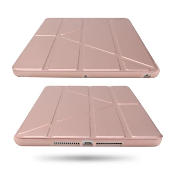 Case for iPad 9.7 colių 2017 2018 Spaudai, Minkšto silikono apačios+PU Odos Smart Cover 