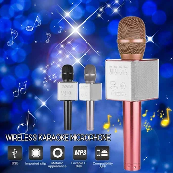 Bevielis Mikrofonas K9 KTV Karaoke dual Garsiakalbis Mikrofonas Stereo 