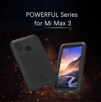 MEILĖ MEI Aliuminio Metalo Atveju Xiaomi Mi Max 3 Padengti Galingas Šarvai atsparus smūgiams Gyvenimo Vandeniui Atveju Mi Max 3 Rubisafe