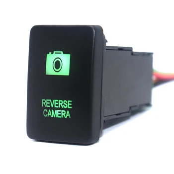 12V Atbuline Kamera toks mygtukas įjungimas-Išjungimas Žalia LED Žibintai su Jungties Laidą 