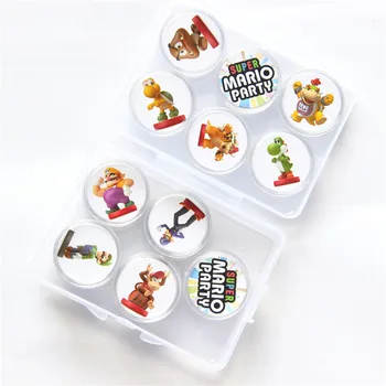 16pcs Nauji Super Mario Šalies NFC Žaidimas Kortelės Rinkimas Ntag215 Apskrito Monetos Žymas Amiibo NS Jungiklis WiiU Išskirtinį Box Pakuotė