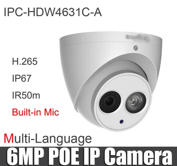 IPC-HDW4631C-A 6MP IP Kamera su POE pakeisti IPC-HDW4433C-Built-in MIC Tinklo dome 