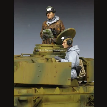 1/35 Panzer Įgulos Žiemos Nustatyti, su 4 skirtingų vadovų, dervų rinkinys karių GK, Karinė tema antrojo pasaulinio KARO, Nepadengtas Jokia spalva