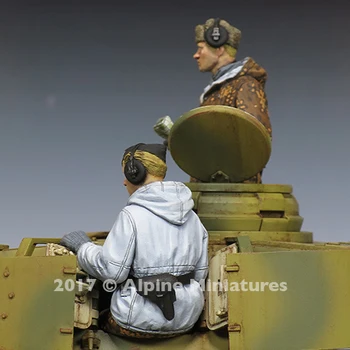 1/35 Panzer Įgulos Žiemos Nustatyti, su 4 skirtingų vadovų, dervų rinkinys karių GK, Karinė tema antrojo pasaulinio KARO, Nepadengtas Jokia spalva