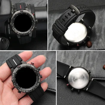Silikoninė guma watchband už timex Žiūrėti dirželis T2N720 T2N721 TW2T76300 apyrankės apyrankė atsparus vandeniui juosta Išgaubti sąsaja 16mm