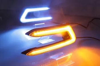 Osmrk led drl šviesos važiavimui dieną + juda geltona posūkio signalo Toyota Camry 2018 su belaidžiu valdymo