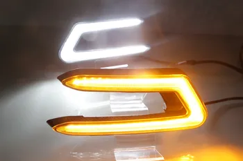 Osmrk led drl šviesos važiavimui dieną + juda geltona posūkio signalo Toyota Camry 2018 su belaidžiu valdymo