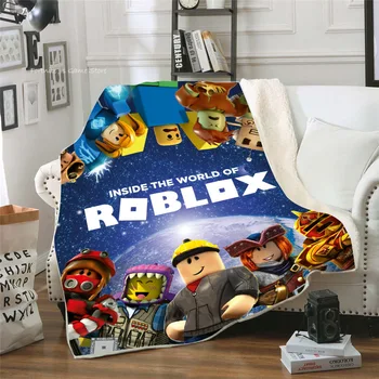 Roblox 3D Atspausdintas Lovos Antklodė Žaidimas Pliušinis Antklodės Žiemos Šiltos Antklodės, Lovatiesė Patalynės Sofa Kalėdų Dovana Žaislai Vaikams Berniukas