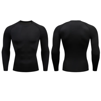 Vyriški bėgimo marškinėliai stora montavimo ilgomis rankovėmis sporto marškinėliai