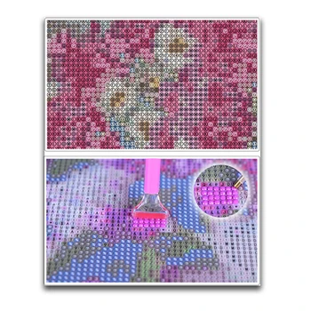 Visiškai Apvalus Deimantas mozaikos fat lady kvadratiniu Diamond gėlių siuvinėjimas kryželiu 
