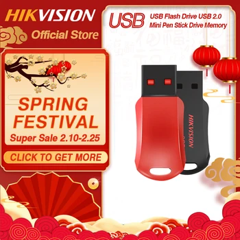 Hikvision Originalus USB Flash Drive 8GB 16GB 32GB 64GB Mini Pen Ratai USB2.0 Mažytė Pendrive Memory Stick Saugojimo #M200R